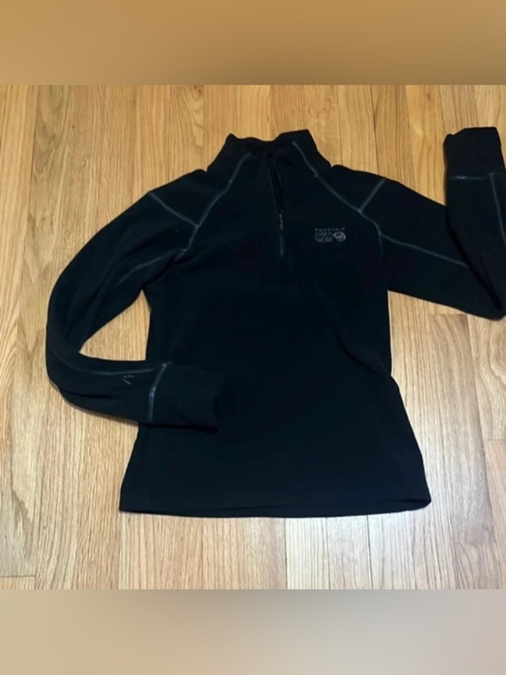 Mountain Hardwear | Soft black quarter zip fleece top/sweatshirt womens size XS‎